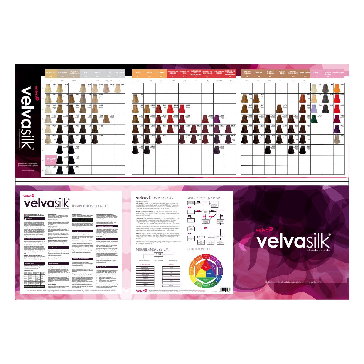 Velvasilk Hair Colour Printed Shade Guide